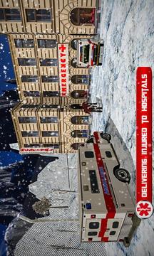 Ambulance Driver Simulator 3D Winter Snow Rescue游戲截圖2