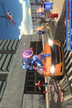 Captain Robot of America Flying Robot Bike Rescue游戲截圖1