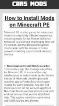Cars MOD for MCPE游戲截圖2