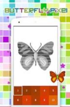 Coloring Butterfly Pixel Art, By Number游戲截圖1