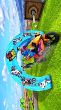 Superhero Color Bike Line Rider Highway Stunts游戲截圖3