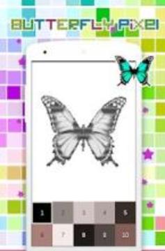 Coloring Butterfly Pixel Art, By Number游戲截圖2