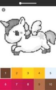 Unicorn Color By Number, Unicorns Coloring Pages游戲截圖4
