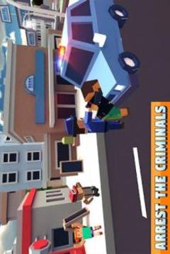 Blocky Police Dad Family: Criminals Chase Game游戲截圖1