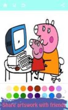 Libro de colorear para Peppa y Pig-Painting Game游戲截圖2