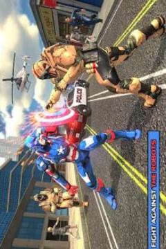 Captain Robot of America Flying Robot Bike Rescue游戲截圖2