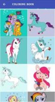 Unicorn Coloring Book - Color By Number游戏截图3