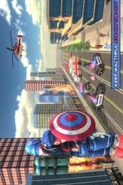 Captain Robot of America Flying Robot Bike Rescue游戲截圖4