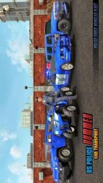 US Police Hummer Car Quad Bike Transport游戲截圖1