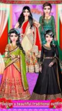 Indian Fashion Stylist: Makeup spa & dress-up 2018游戲截圖1