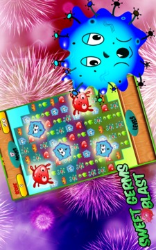 Sweet Germ Crush: Match 3 Game游戲截圖3