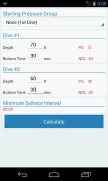 SCUBA Diving Planner游戲截圖3