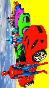 Superhero Car Stunt Racing Supercity Color Cars游戲截圖3