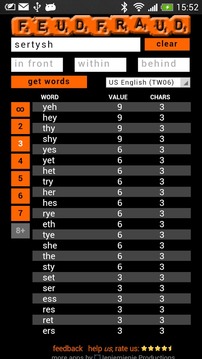 Feudfraud - Wordfeud helper游戲截圖2