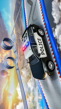 Impossible Police Car Stunt Racing Stunt Car Games游戏截图1