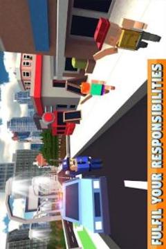 Blocky Police Dad Family: Criminals Chase Game游戲截圖3