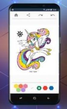 Unicorn Coloring Book - Color By Number游戏截图2