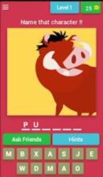 Disney Anime Character Quiz游戲截圖4