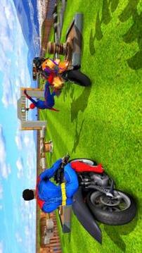 Superhero Color Bike Line Rider Highway Stunts游戲截圖1