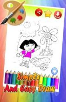 Coloring Book For Dora And Bots游戲截圖2