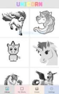 Unicorn Color By Number, Unicorns Coloring Pages游戲截圖5