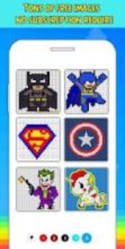 Color By Number Superhero Coloring - Pixel art游戲截圖5