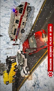 Ambulance Driver Simulator 3D Winter Snow Rescue游戲截圖4