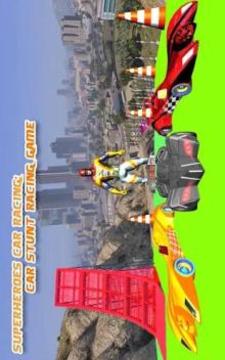 Superhero Car Racing: Car Stunts Racing Games游戏截图1