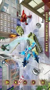 US Police Transform Robot Car White Tiger Game游戲截圖1