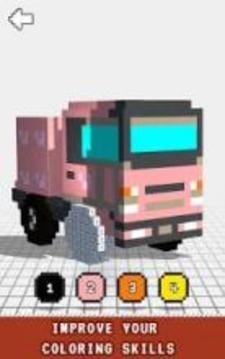 Cars 3D Color by Number: Voxel, Pixel Art Coloring游戲截圖3