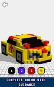 Cars 3D Color by Number: Voxel, Pixel Art Coloring游戲截圖2
