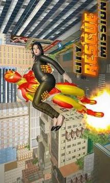 Flame Man Flying Super Hero: City Rescue Mission游戲截圖3
