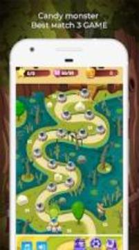 Candy monster match 3 game游戲截圖4