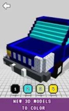 Cars 3D Color by Number: Voxel, Pixel Art Coloring游戲截圖4