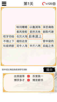 成語(yǔ)消除－猜近義詞消消樂(lè)大闖關(guān)游戲截圖1