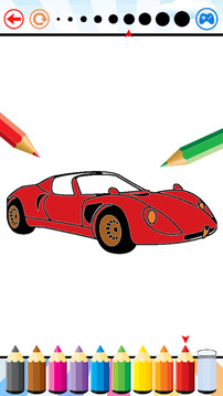 超級(jí)汽車(chē)著色書(shū)游戲截圖3