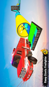 Fire Truck Stunt Racing Games游戲截圖4