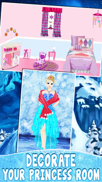 Ice Queen Dress Up Salon Room Design and Pain游戲截圖1