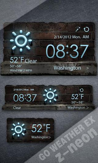 Z-Neon Free Theme GO Weather截图2