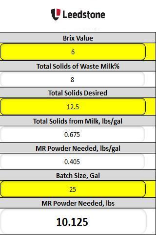 牛奶固形物计算器截图2