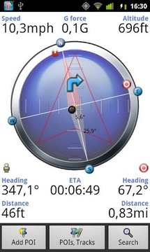 tracky的GPS导航+ 罗盘截图