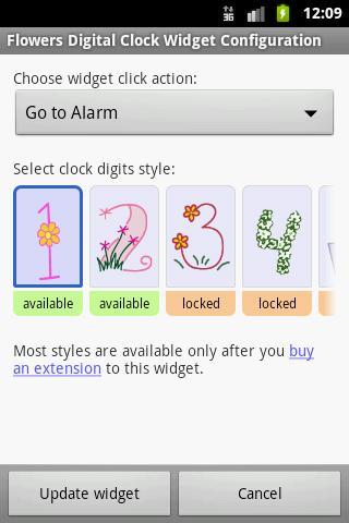 Flowers Digital Clock Widget截图1