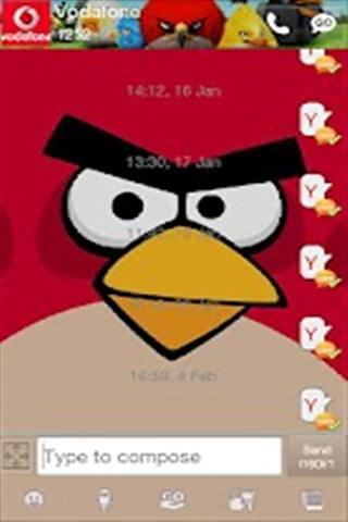 GO短信鸟类主题 Go SMS Pro Angry Birds Theme截图1