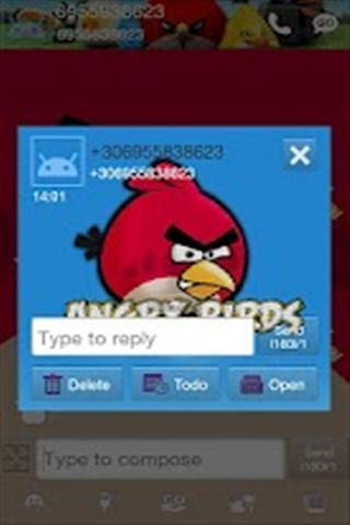 GO短信鸟类主题 Go SMS Pro Angry Birds Theme截图2