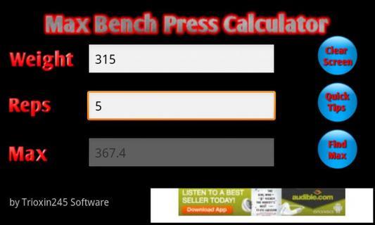 Max Bench Press Calculator截图2