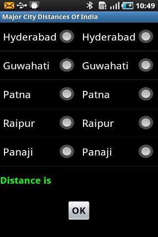 Major City Distances Of India截图2