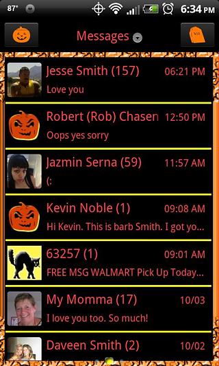 Halloween Go SMS Theme截图3