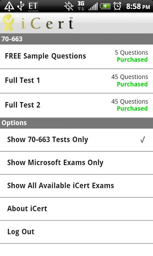 iCert 70-662 Practice Exam截图1