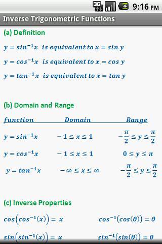 Trigonometry Quick Reference截图3