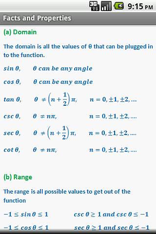 Trigonometry Quick Reference截图6